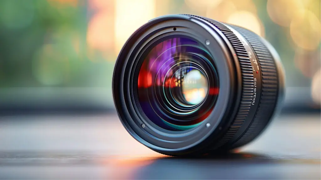 detalhe de lente de câmera para representar o diafragma na fotografia